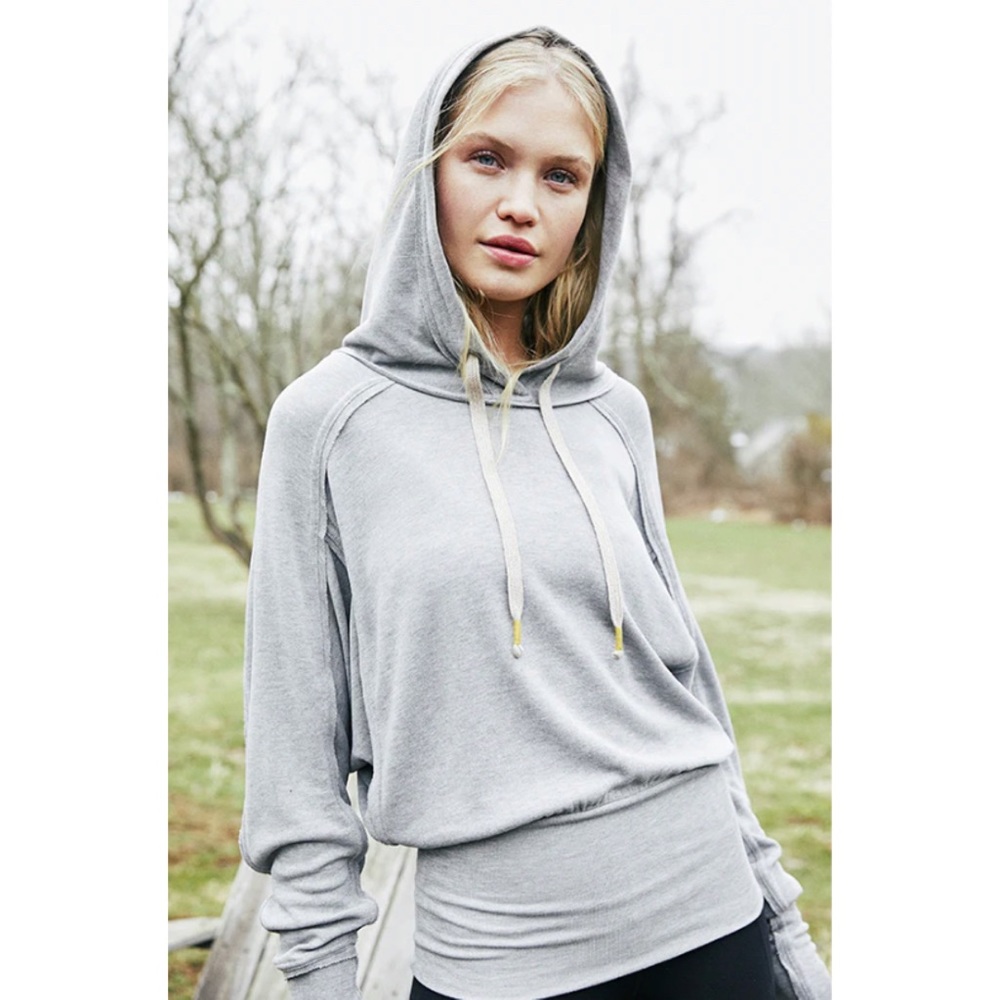 Free People FP Movement Ready Go Hoodie Gray Size XSmall